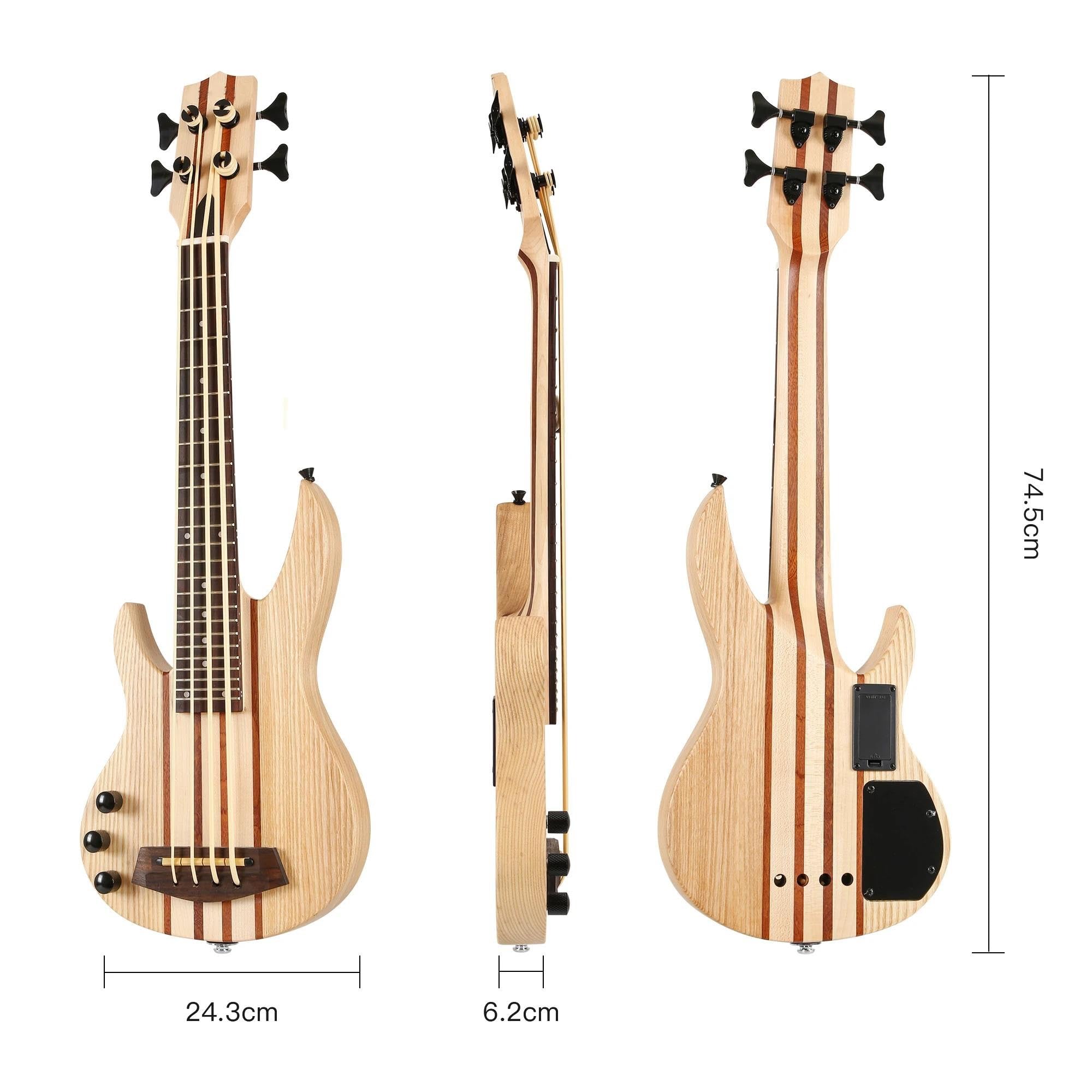 ukulele Basso elettrico per ukulele con tasti bassi con custodia morbida