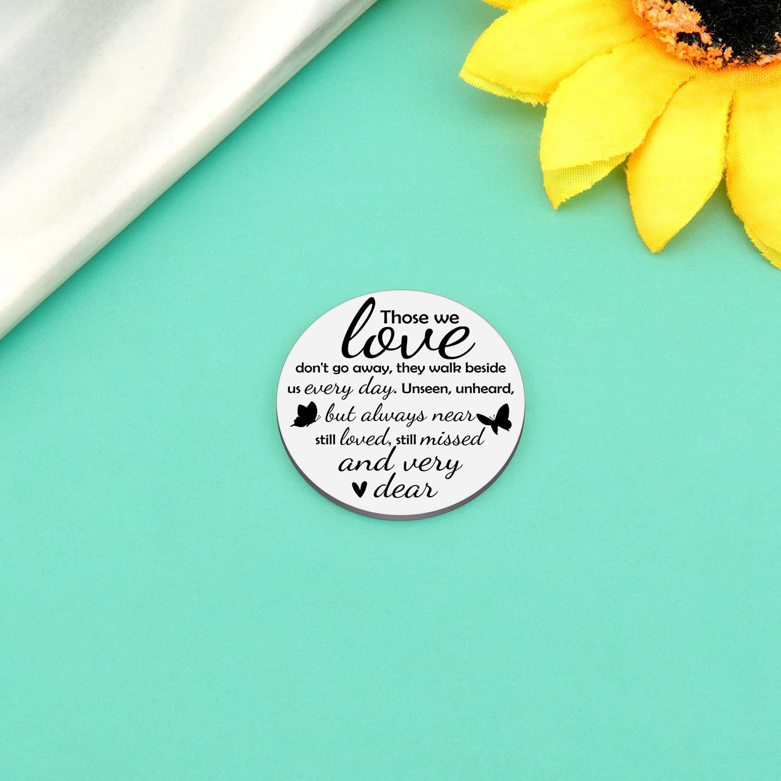 Baipilu Sympathy Gifts for Loss of Loved Pocket Hug Token Bereavement Gifts Condolences Gift for Loss Mom Dad Grandma Grandpa Memorial Miscarriage Gift for Mother Stainless Steel Double Side Coin - Image 3