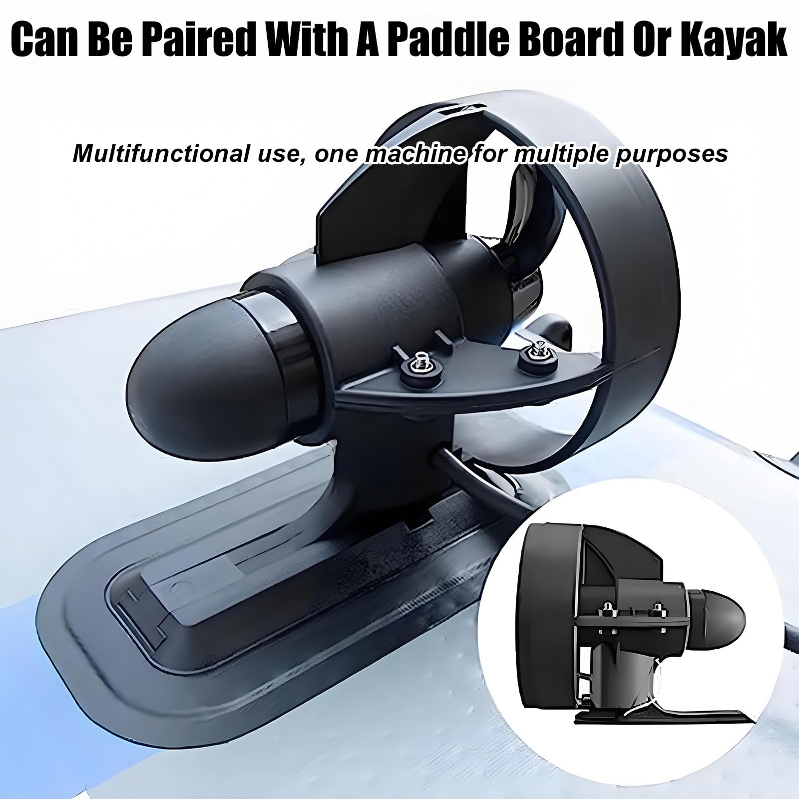 Motor Eléctrico para Kayak, Kit Motor para Kayak, Motor Arrastre 288w con Velocidad 5km/H, 90 Min Uso Continuo, Instalación Sin Herramientas En Los Rieles del Kayak