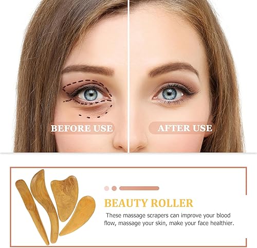 Miniatura 9 de FUOYLOO Wood Facial and Body Scraping Massage Boards for Skin Smoothing and Tension Relief, Sturdy Wooden Massagers