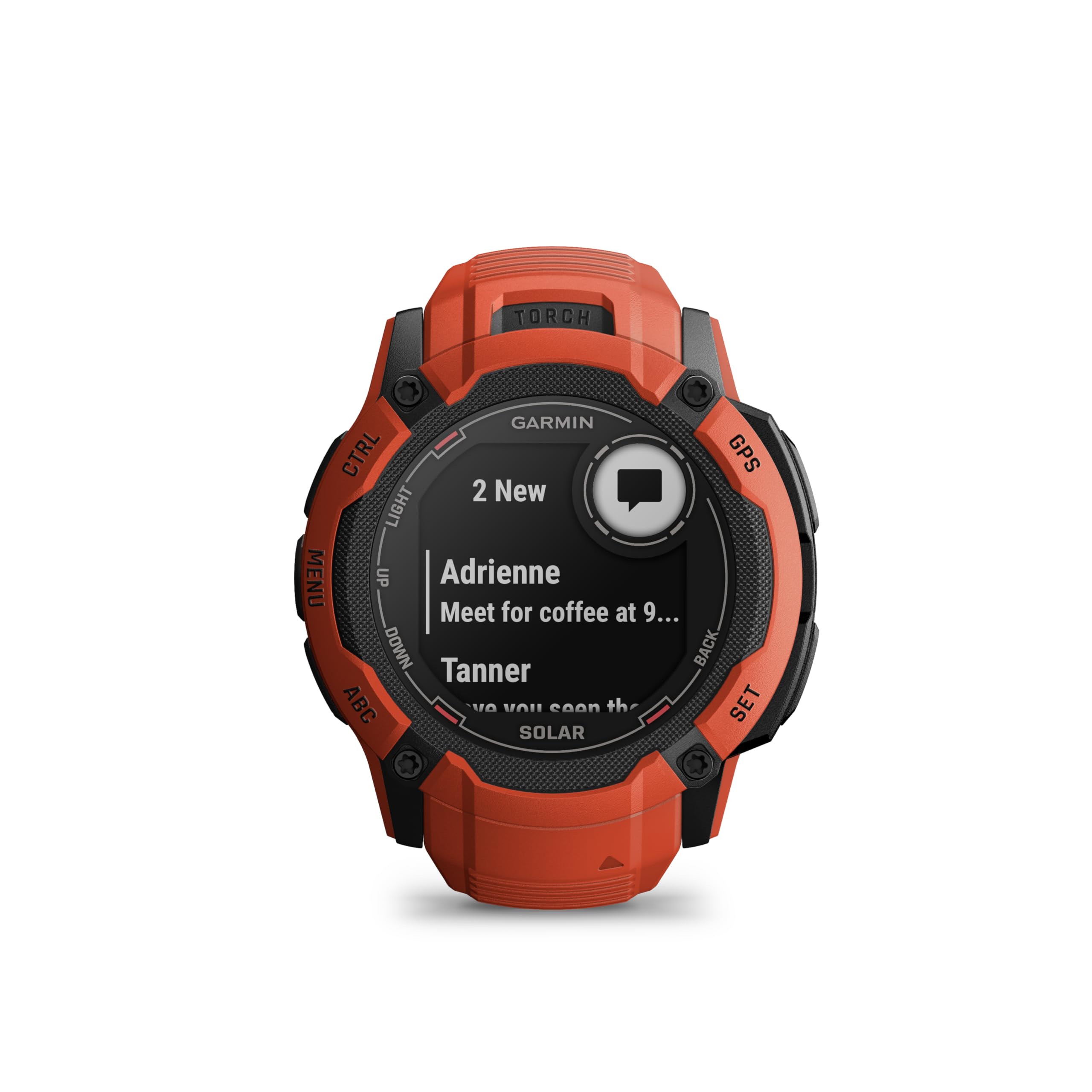 Garmin Instinct 2X, Solar - Montre GPS Robuste et connectée – Flame Red – Boîtier 50 mm (Reconditionné)
