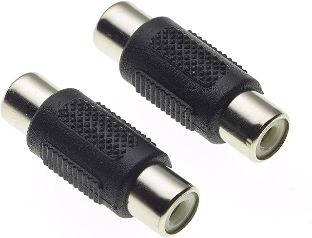 RCA Female to RCA Female Coupler, Pack of 2 - RCA Phono Socket To RCA Phono Socket Coupler Compatible with Phono, Speaker, RCA Cable, Amplifier