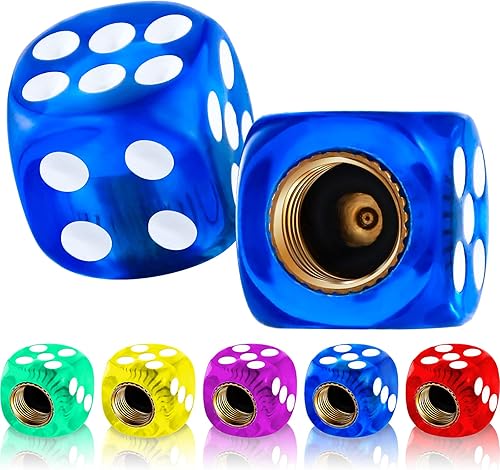 20 piezas de tapones de válvula de neumático con dados de acrílico, tapones de válvula de neumático con dados, tapa de rueda de motocicleta, tapón