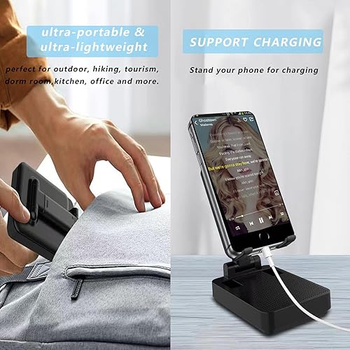 Miniatura 3 de Regalos para hombres, soporte de teléfono móvil con Bluetooth para él, papá, mujer, sonido envolvente HD, perfecto para el hogar y al aire libre con