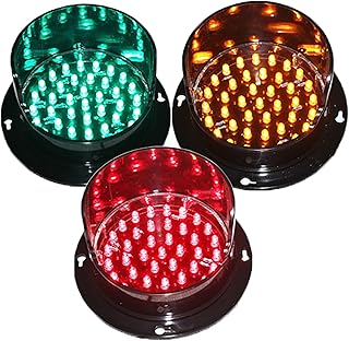 Mini luz de señal de tráfico de 100 mm (4 Pulgadas), lámpara de Pared de 3 Luces Verde, Amarilla y roja, luz de Advertencia con indicador de Lente de telaraña, para Carretera, estación de PE