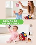 Hahaland Montessori Jouets pour bébés 6-12 mois - Grange surprise avec jouets d'animaux de ferme farcis pour bébés avec hochet & Miroir, jouets sensoriels pour les bébés garçon fille, jouets de voyage pour les enfants 1-3