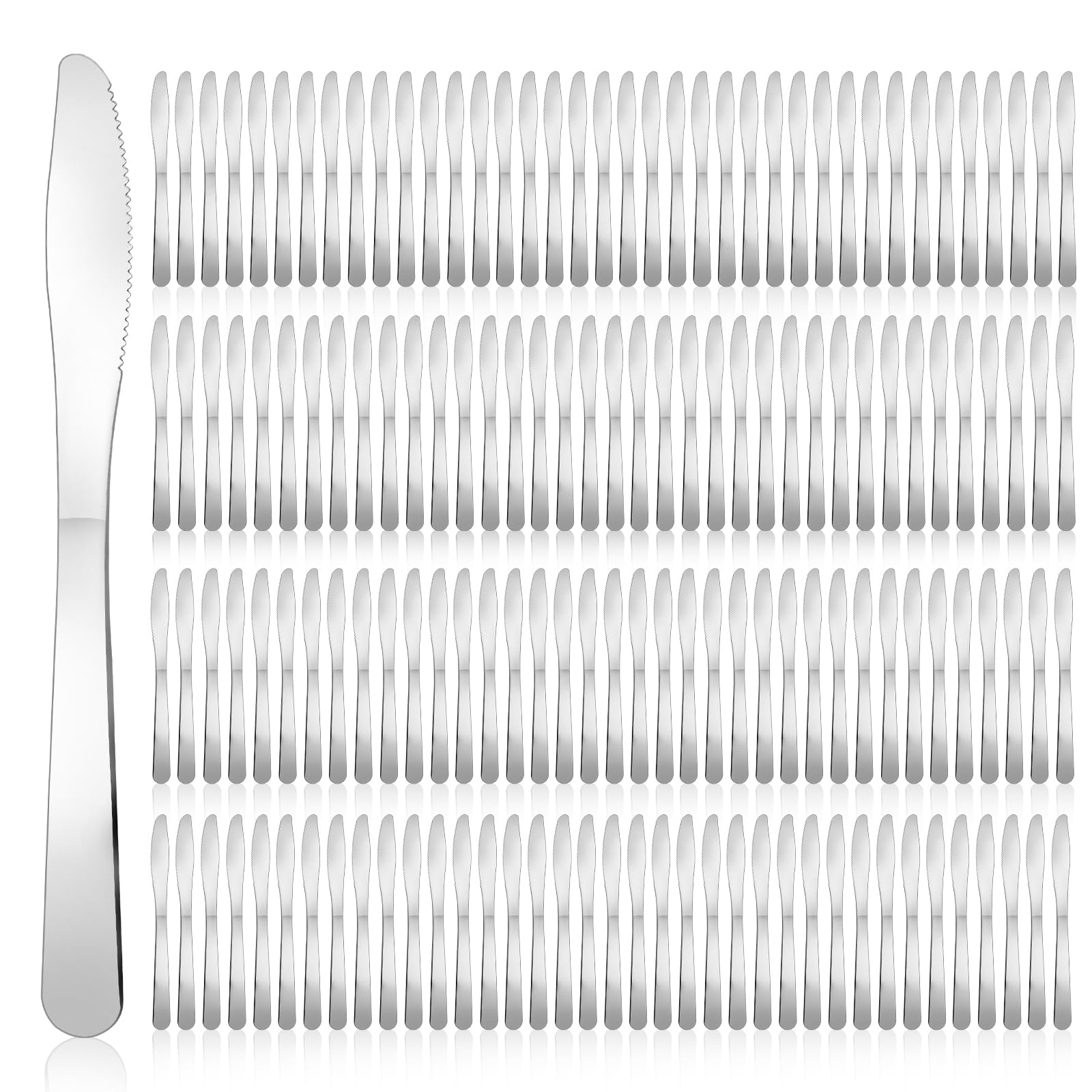 150 Pcs Dinner Knives Butter Knife Bulk 8.3 Inches Stainless Steel Knives Silverware Cutlery Knifes for Table Home Restaurant Kitchen