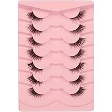 Flase Eyelashes Fluffy Wispy Half Cat Eye Lashes Pack Fox Eye Look Fake Eyelashes Soft Strips Fake Eye Lashes 7 Pairs