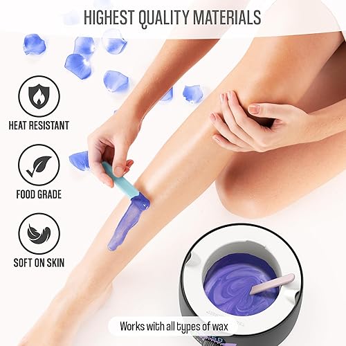 Miniatura 23 de Tress Wellness Calentador de cera de silicona – Cuencos calentadores de cera de silicona fáciles de limpiar con 2 espátulas de silicona compatibles