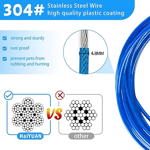 Miniatura 4 de Cable de amarre para perros  1015202530 pies resistente para perros grandes de hasta 250 libras  rosa rosado, azul, morado, plata, rojo, verde,