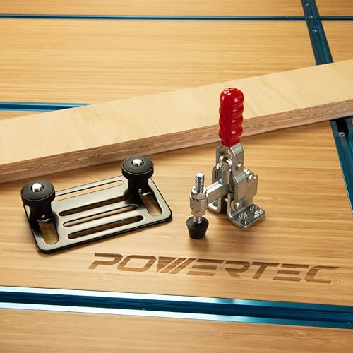 Miniatura 49 de POWERTEC Abrazaderas de palanca de 16 unidades, capacidad de 200 libras, 12050 abrazaderas verticales de liberación rápida con punta de presión