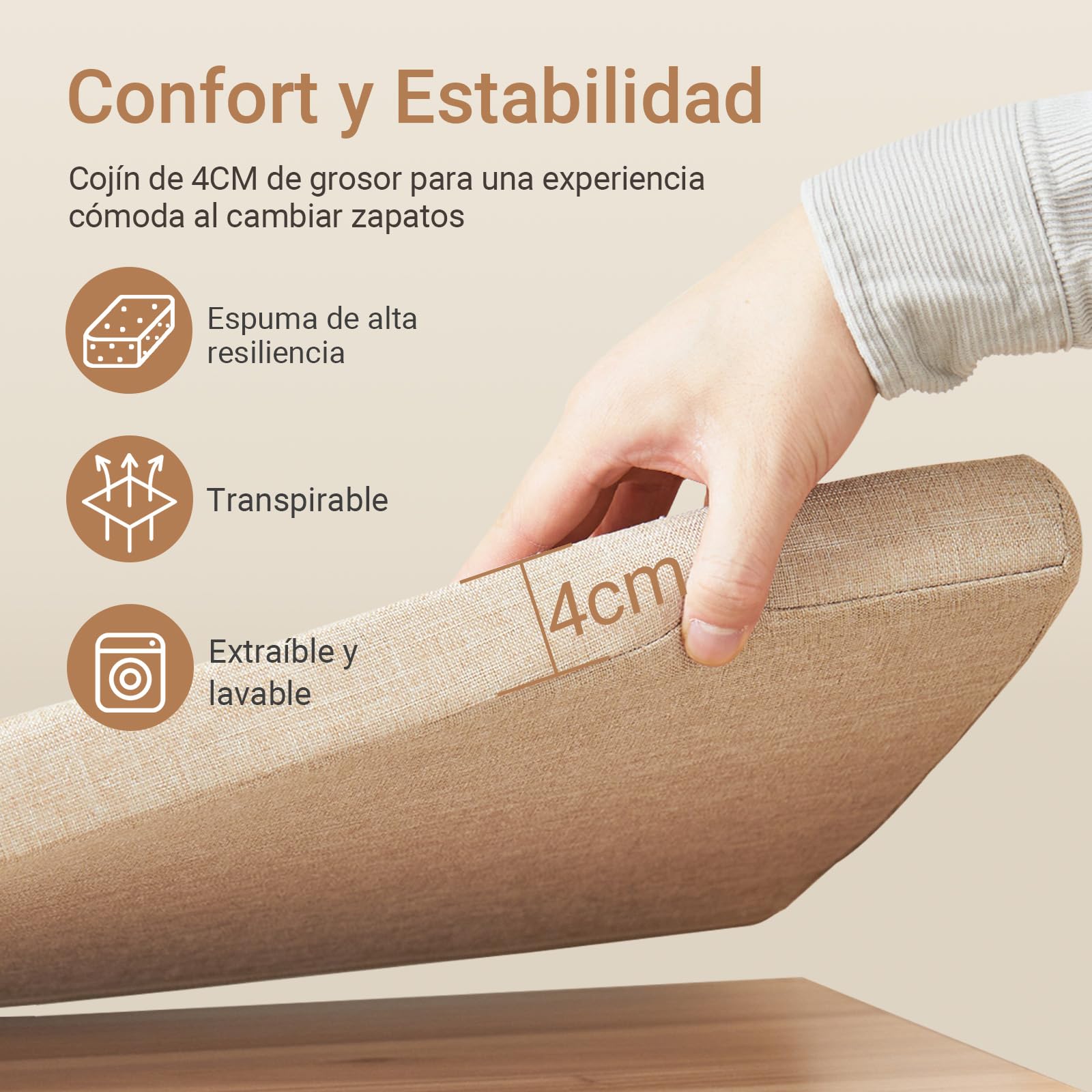 SoBuy Banco Zapatero con Puertas ratán 121x35x49cm para recibidor