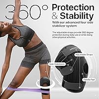 Vista 3 de Rodillera para mujeres y hombres – Rodillera de compresión para desgarro de menisco, ACL, alivio del dolor de artritis, almohadilla de rótula y Gris