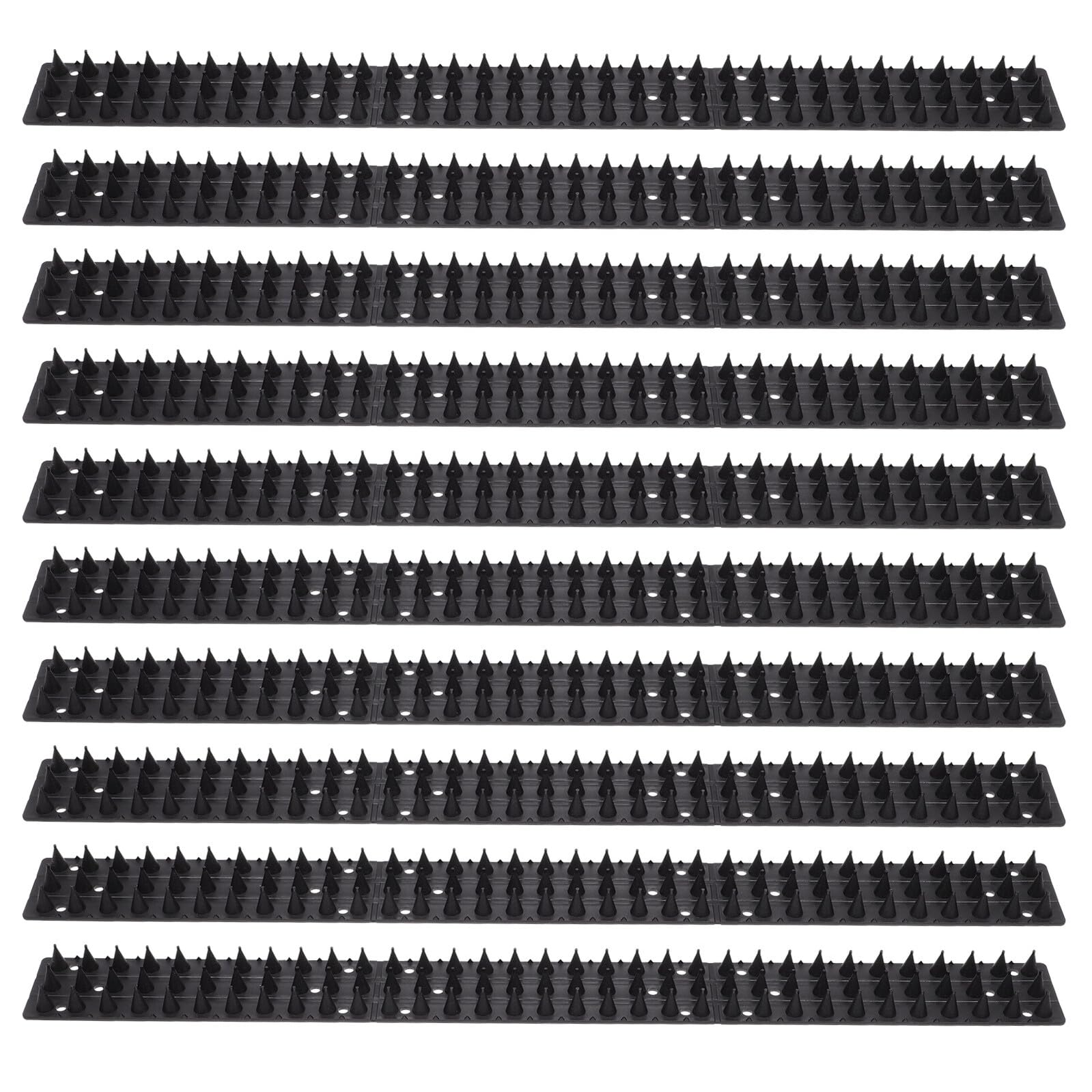 Effaroucheur à oiseaux anti-pigeon solide noir pour extérieur, 10 pcs