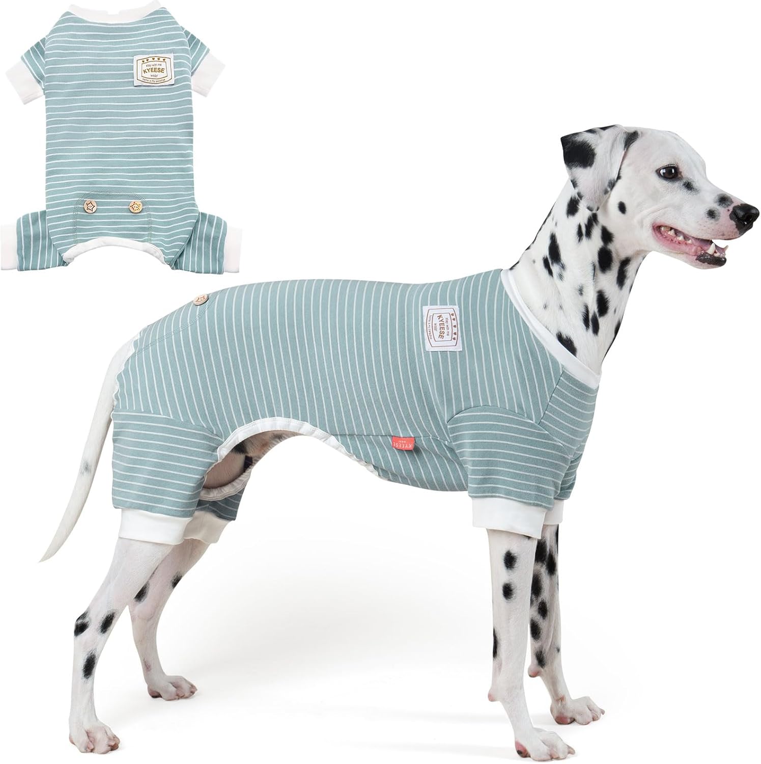 KYEESE Dog Pajamas Striped Clothes Pet PJS Lightweight Doggie Jammies 4 Legs Outfit Soft Dog Pajamas Cozy Pet Clothes Onesie Comfortable PJS for Medium Dogs Doggie Onesie,Green Striped, XX-Large KYEESE Dog Pajamas Striped Clothes Pet PJS Lightweight Doggie Jammies 4 Legs Outfit Soft Dog Pajamas Cozy Pet Clothes Onesie Comfortable PJS for Medium Dogs Doggie Onesie,Green Striped, XX-Large