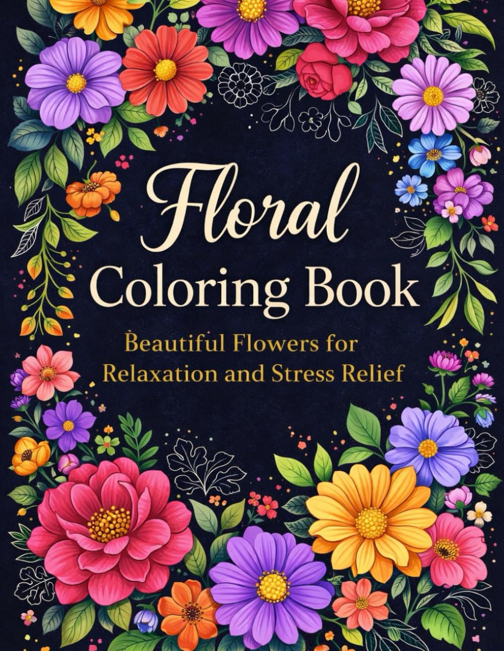 Floral Coloring Book: Beautiful Flowers for Relaxation and Stress Relief