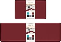 Vista 33 de HappyTrends 2 tapetes de cocina acolchados antifatiga, resistentes y ergonómicos de espuma de pie, impermeables, antideslizantes, para el hogar