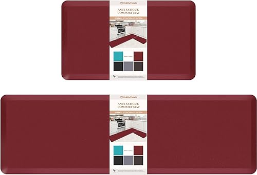Miniatura 29 de HappyTrends Tapete de cocina [2 piezas] acolchado, cómodo, antifatiga, impermeable, antideslizante, tapete de espuma ergonómica gruesa y perfecta