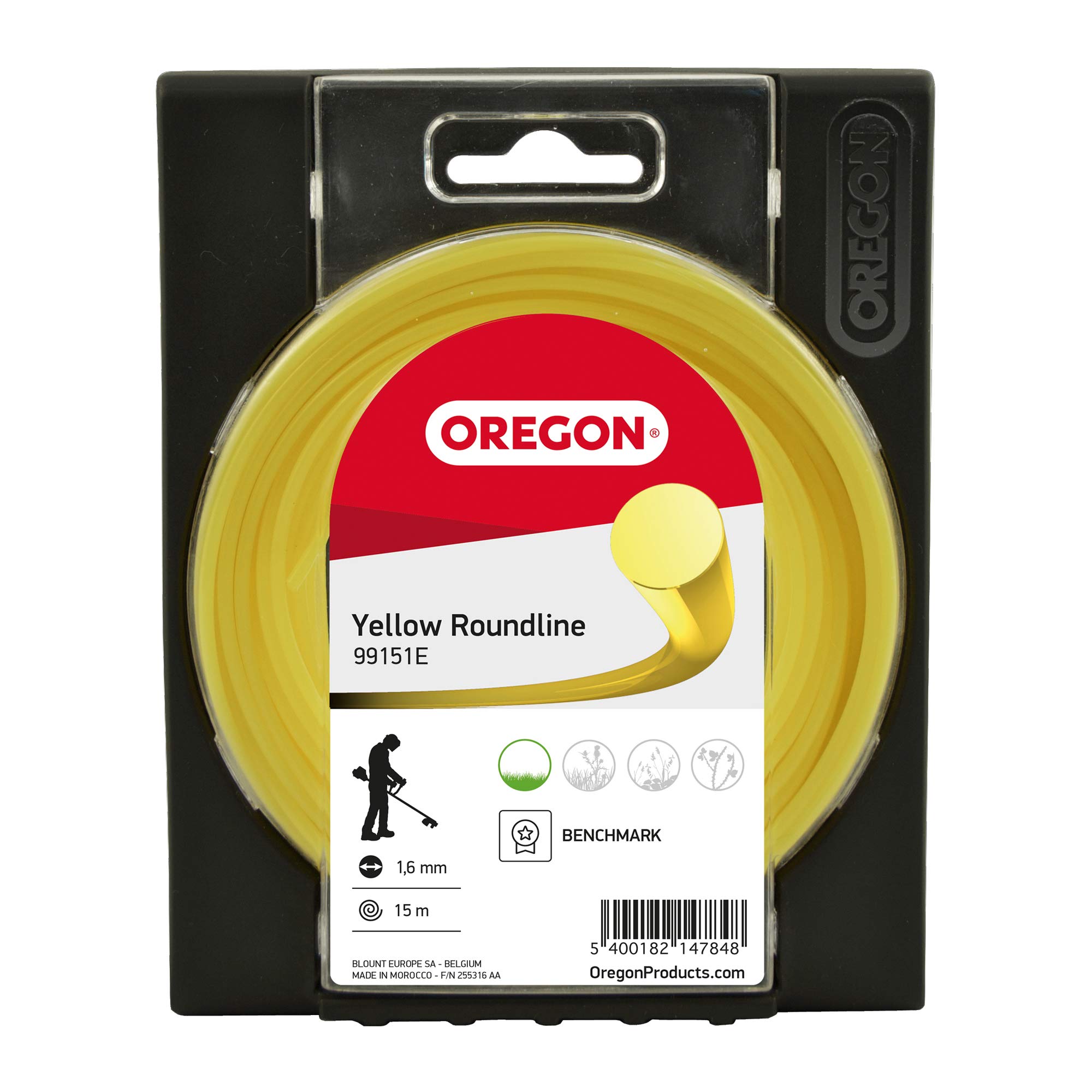 Oregon Yellow Star Line 99151E Round Trimmer Line for Low Grass with Five Cutting Edges