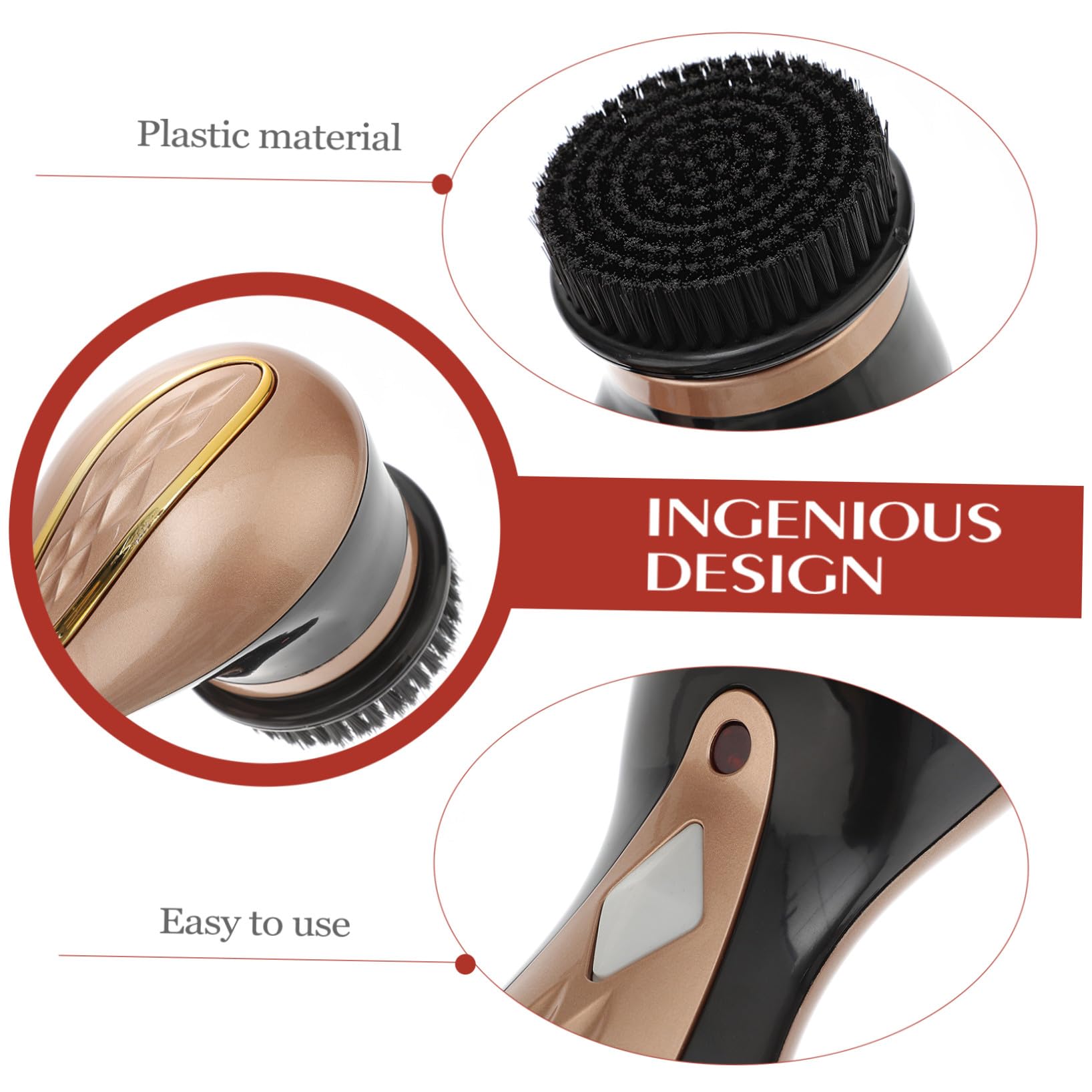 BESPORTBLE Cireuse À Chaussures Électrique avec 7 Brosses Interchangeables Kit Entretien Chaussures Cuir Canapés Sacs Nettoyage Rapide Portable