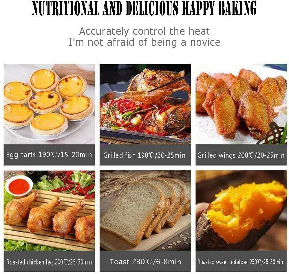 12L mini-oven, elektrische oven multifunctionele heteluchtoven duurzaam gehard glazen deur snelle verwarming ruimtebesparend, rood - Afbeelding 7