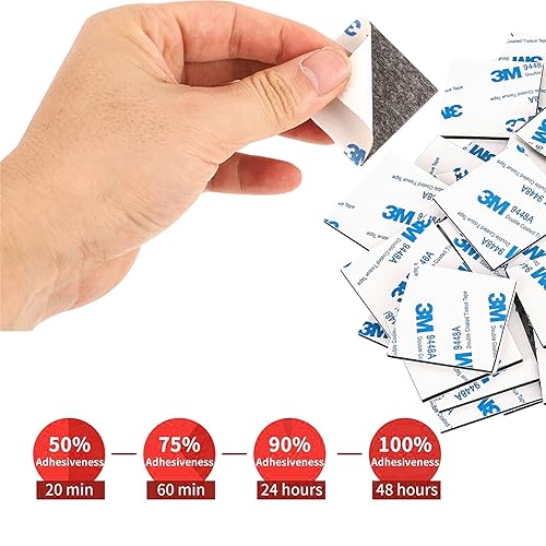 Miniatura 4 de WANGhoo - Cinta de espuma de doble cara de 1.575 x 1.575 x 0.079 in, paquete de 200 cintas cuadradas de doble cara resistente, cinta de espuma