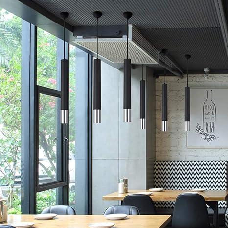 NZDY Creatieve cilinder hanglamp LED lange buis kroonluchter ijzer smeedijzeren plafondplaat hanglamp lampen aluminium prachtige droplight voor trappen eetkamer slaapkamer photo 2