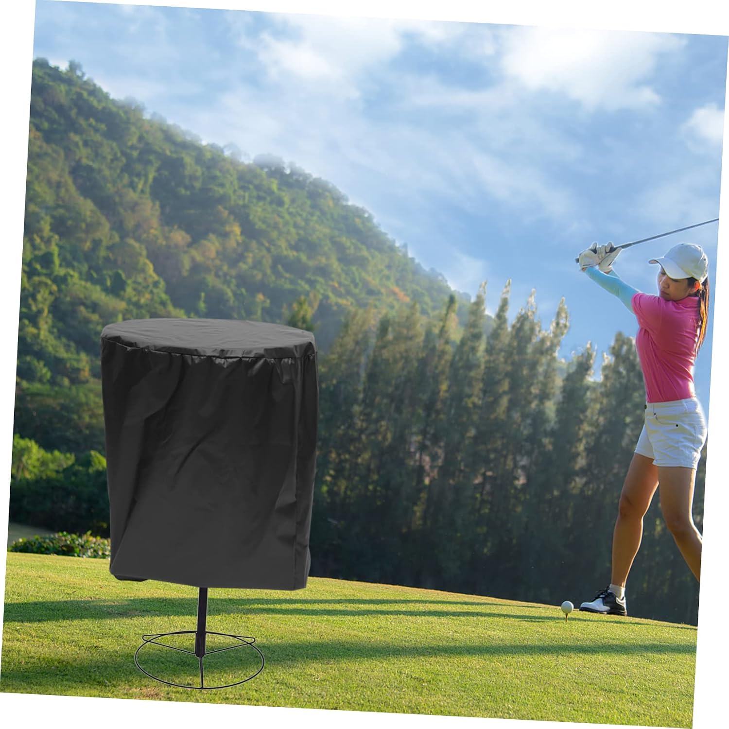 VICASKY Golf Basket Cover Disc Golf Baskets Accessory Rainproof Windproof Portable Collapsible Easy to Clean
