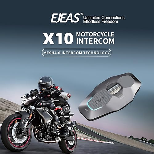 Miniatura 2 de SolaMr X10 - Casco de motocicleta con Bluetooth, altavoces, casco de esquí, intercomunicador, sistema de comunicación de malla integrado, compatible