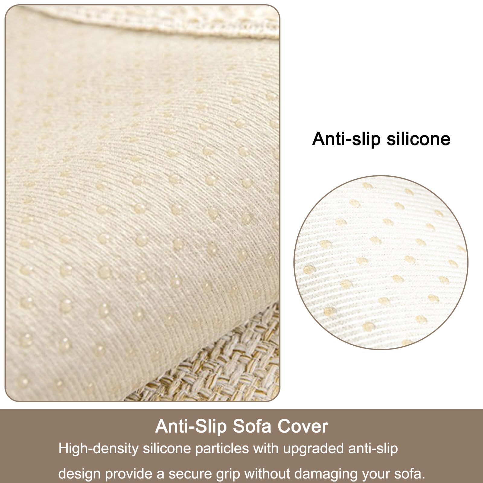 Housse de canapé pour Animaux, en Coton et Lin Lavable, idéale pour Les Chiens. Antidérapante et Anti-Rayures, Couleur Beige, 90 x 210 cm.