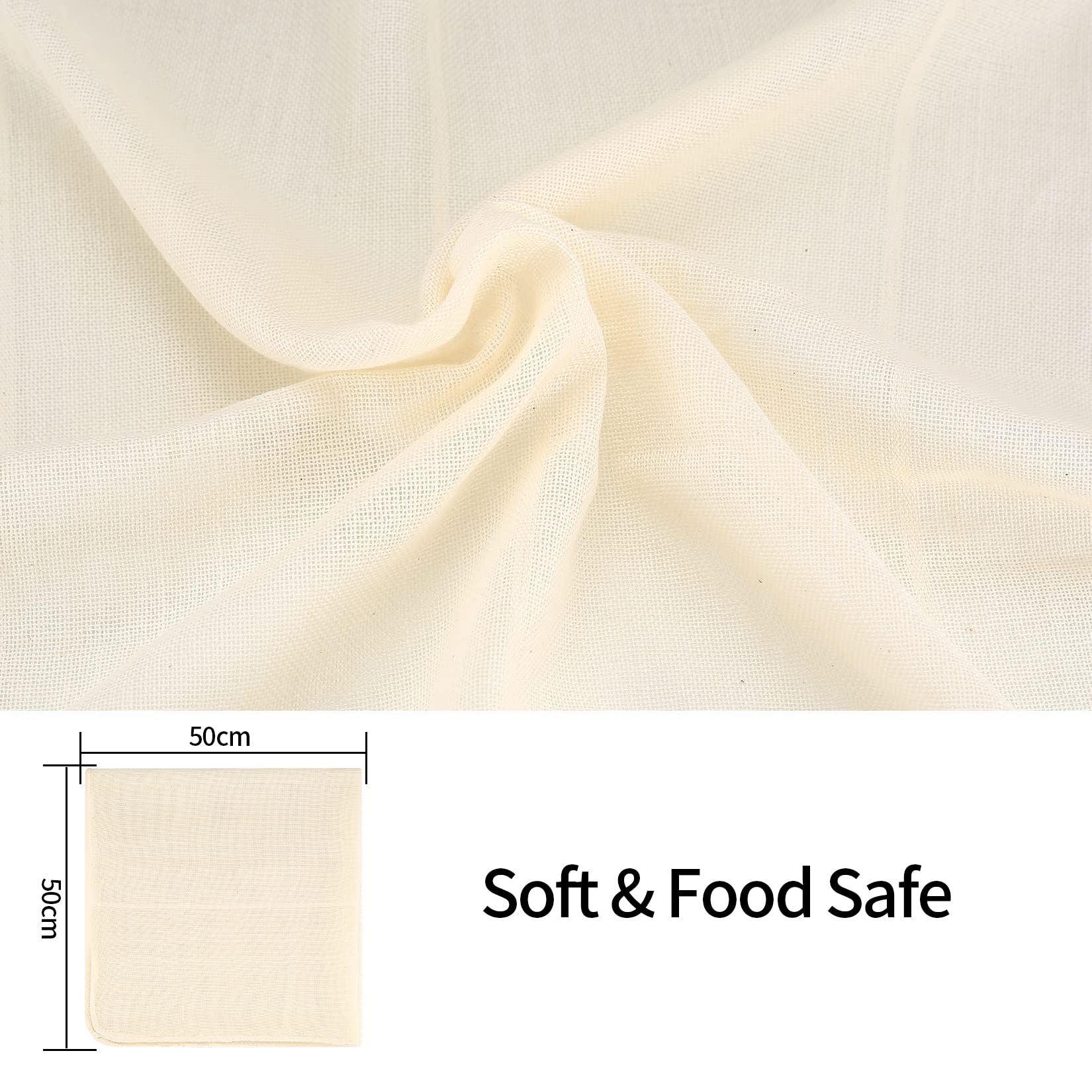 5 Teli Filtranti In Cotone - 46x46 Cm, Per Formaggio, Succhi, Latte Vegetale - Foto 12