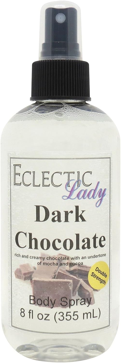 Eclectic Lady Dark Chocolate Body Spray, Double Strength, 8 ounces, Body Mist for Women with Clean, Light & Gentle Fragrance, Cologne with Soft, Subtle Aroma For Daily Use