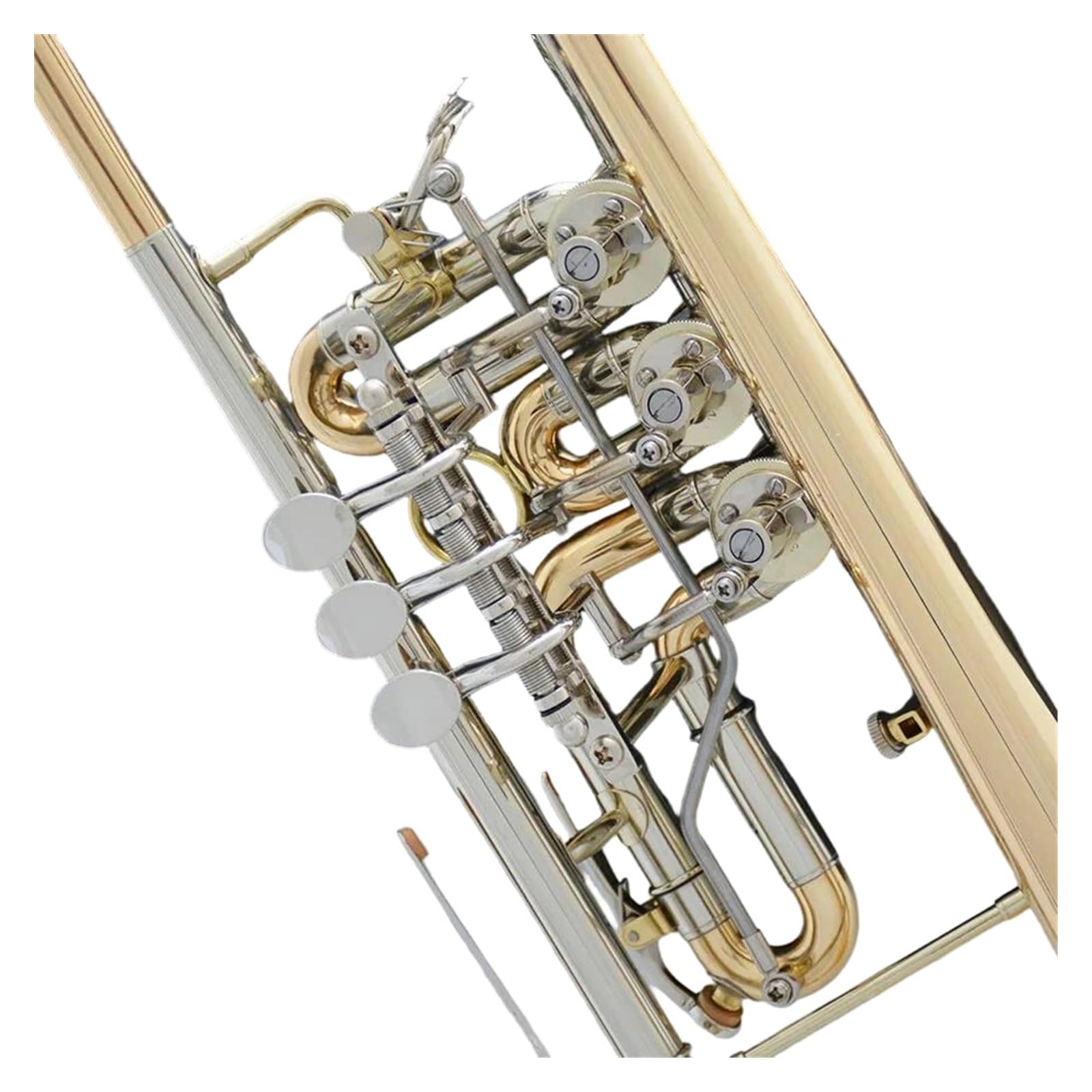 Professionelles Instrument Trompete Goldenes Messing Drehventil Trompeten Kupfernickel Stimmrohr