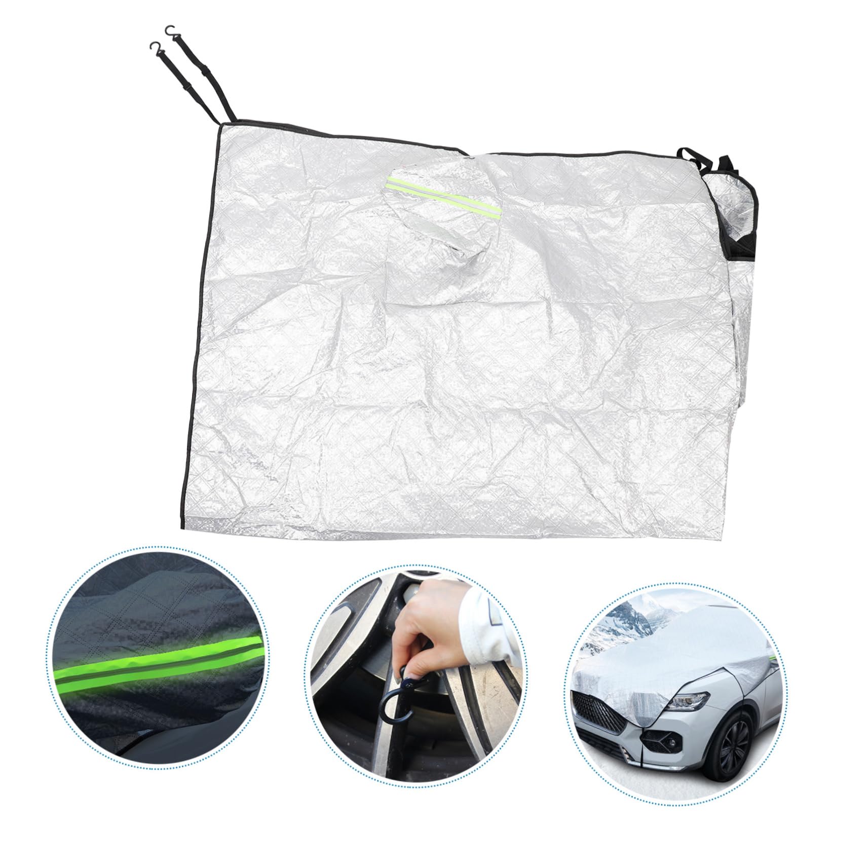 Couverture De Pare-brise Hiver Protection Anti-neige Et Gel Pour Voiture Housse Isolante Réversible Facile à Installer Compatible Avec Tous Les Véhicules