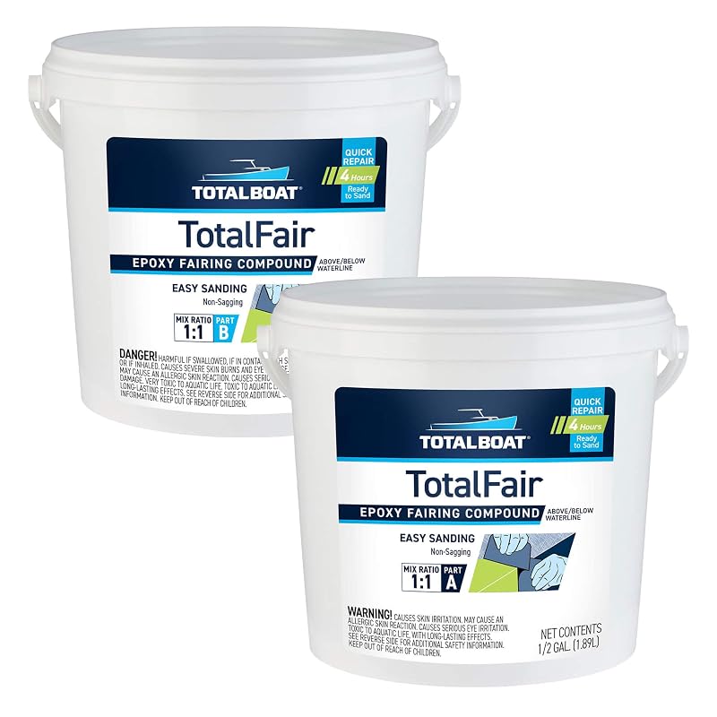 Massa epóxi bicomponente para reparo de carroceria TotalBoat TotalFair, kit de 3,785 L