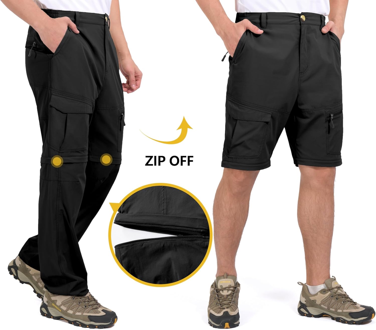 Little Donkey Andy Men's Stretch Convertible Pants, Zip-Off Quick-Dry Hiking Pants, UV Protection, Lightweight - Image 4