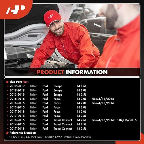 Miniatura 2 de A-Premium Compresor de aire acondicionado con embrague compatible con Ford Escape 2013-2019 2.5L, Focus 2013-2018 2.0L, Focus 2016-2018 2.3L,