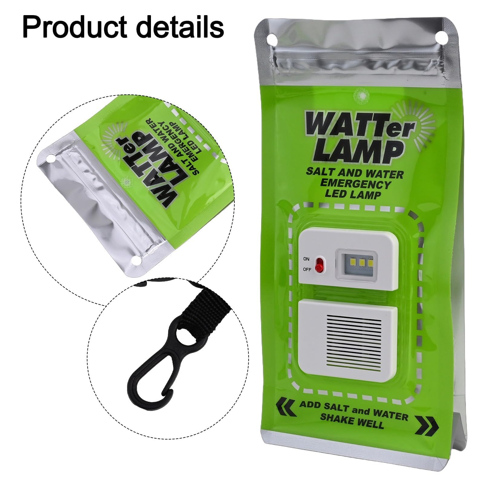 Lampe à Eau Salée Pliable à LED,Lampe de secours Sans Piles, Éclairage Extérieur Durable pour le Camping, Équipement de Survie Essentiel pour Les Pannes de，4Pcs