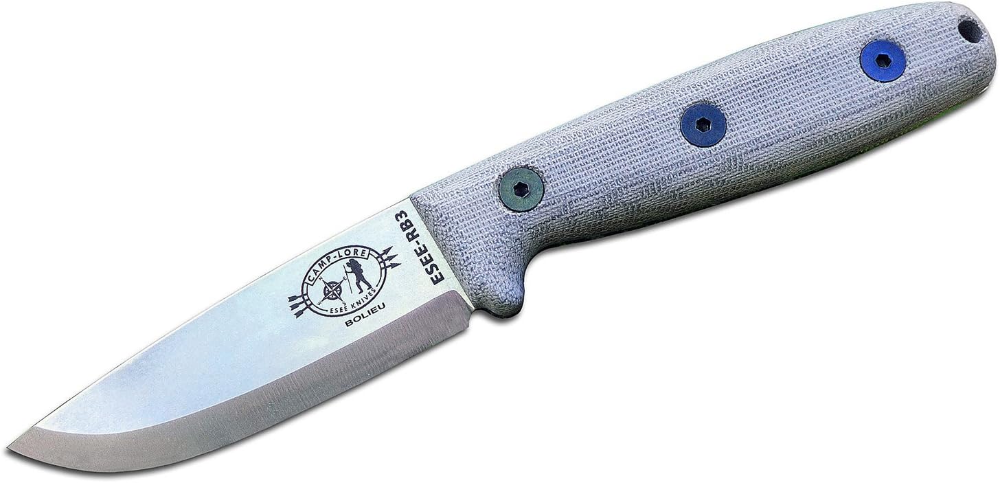 ESEE Knives Camp Lore RB3 Knife With Leather Sheath
