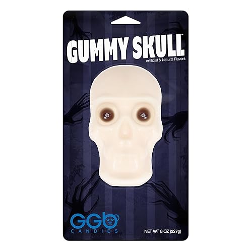 Gummy Skull  Caramelo siniestro, espeluznante y delicioso de GGB Candies, la mejor delicia dulce (Berry Blast, 8 onzas)