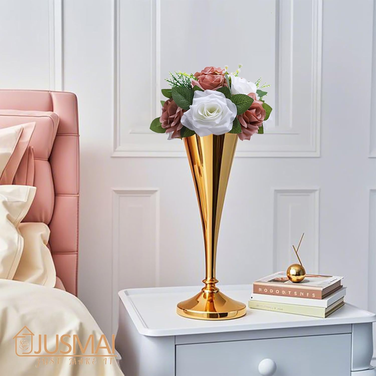 Artificial Flowers Ball 4 Pcs Dusty Rose White Flowers Wedding Table Centerpiece Table Decorations Flower Arrangement for Table Flowers centerpieces Wedding Flowers Wedding centerpieces - Image 7