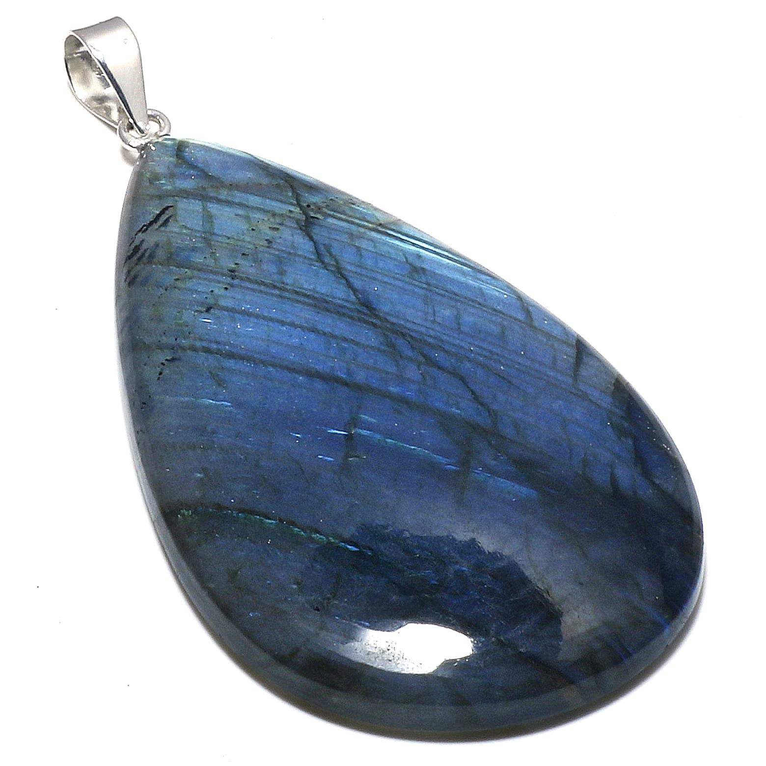 Marvalous Labradorite Oval Shape Ethnic Style 925 Sterling Silver Jewellery Pendant 2.5" For Her-image-41