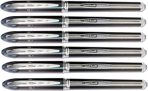 Uni-Ball Vision Elite Stick Micro Point apto para aviones bolígrafos de punta redonda tinta negra 0020in paquete de 6