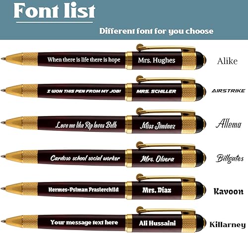 Vista 3 de Ancolo Bolígrafo personalizado Fancy Nice Pen Set con caja de regalo, dos recambios de tinta negra y tarjeta de regalo grabada con tu mensaje