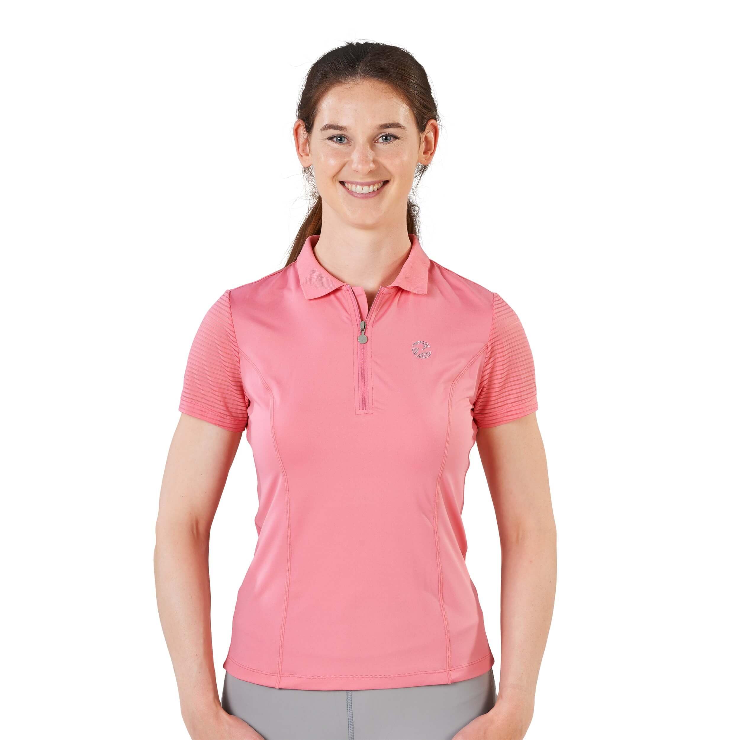 Polo Darlene Tech Confetti rosa de equitación para mujer 2