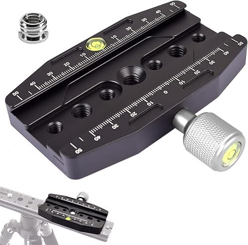 Miniatura 8 de fotoconic Adaptador de abrazadera de placa de arrendamiento rápido de tornillo de 4.724 in de 14 de pulgada con tornillos de 14-38 pulgadas para