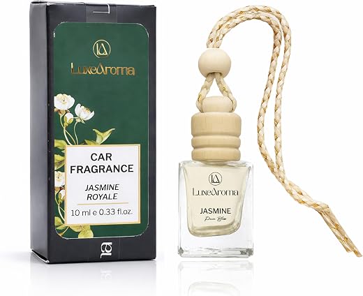 Luxe Aroma Jasmine Hanging Car Perfume | Car Air Freshener Long Lasting | Natural Oil Premium Car Air Freshener | Interior...