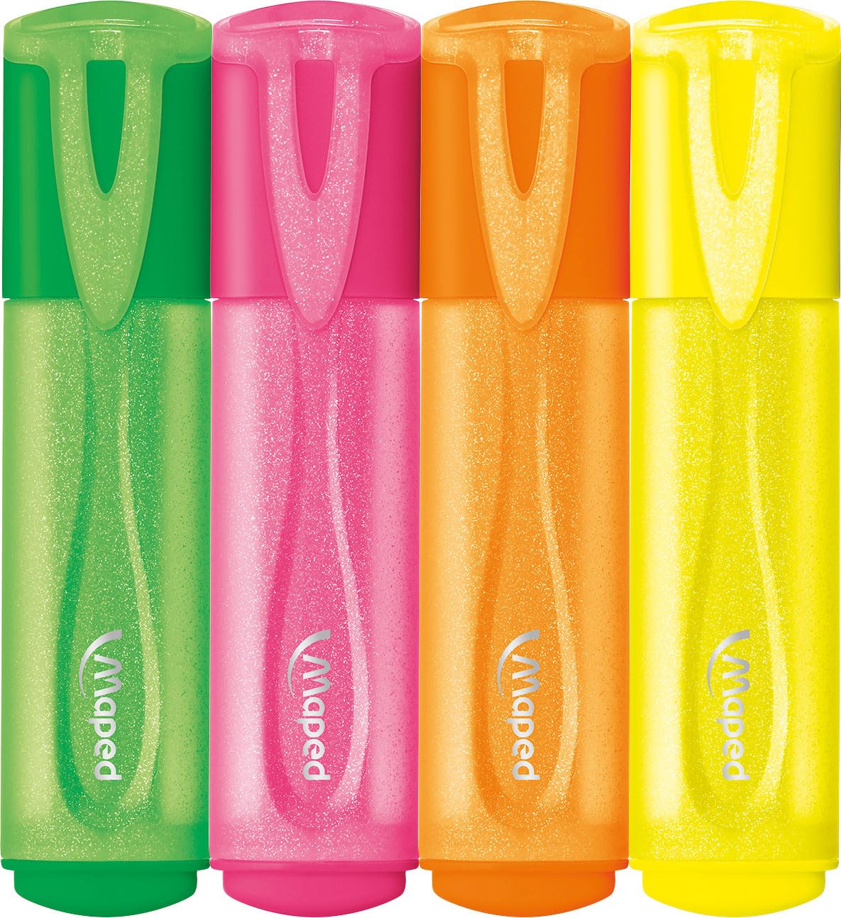 Maped Fluorescent Glitter Highlighters, Chisel Tip, Long-Lasting Highlighters for School Lettering - Image 2