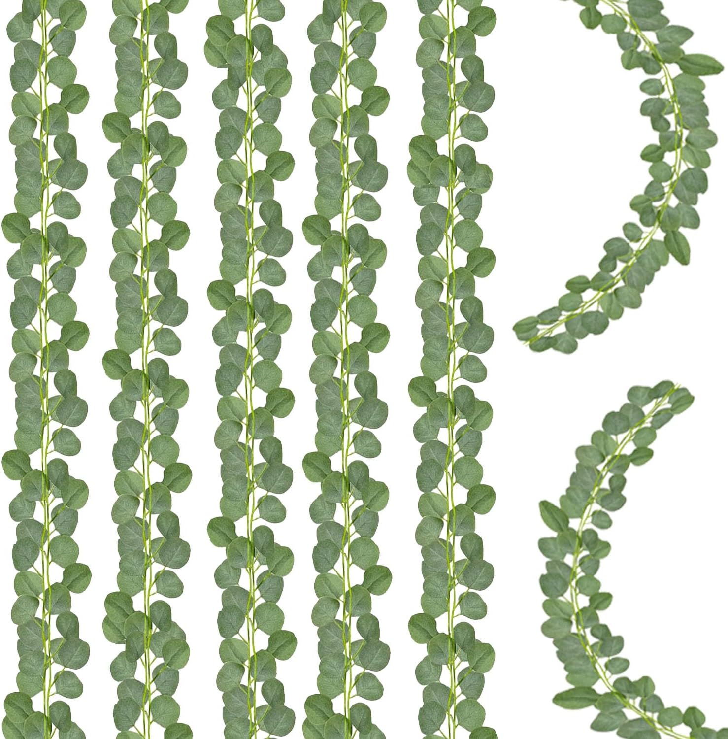 Eucalyptus Garland,Artificial Eucalyptus Leaves Table Greenery Garland Wreath Vines for Wedding Party Table Fireplace Bedroom Wall Room Decor (4PCS)