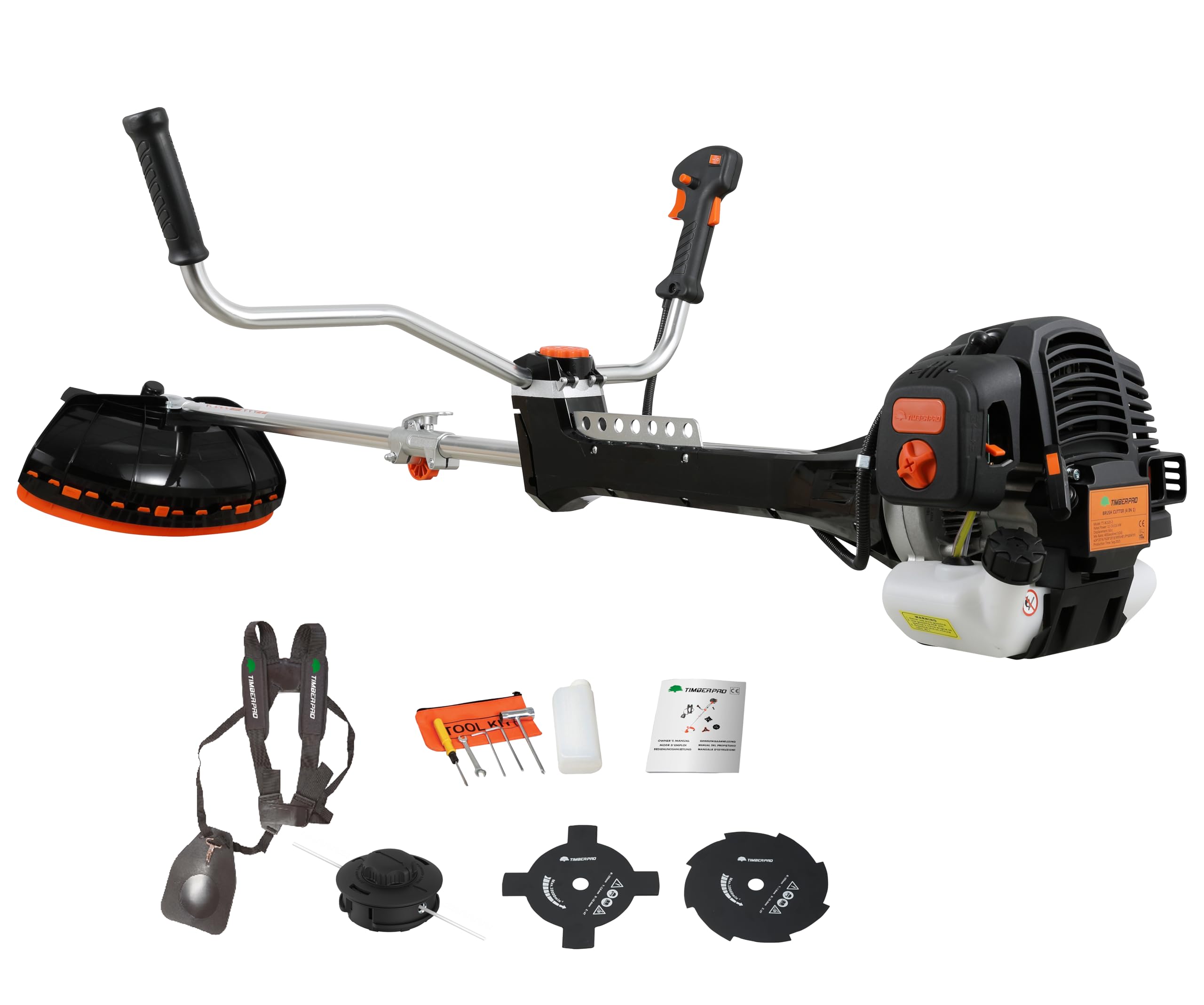 TIMBERPRO - Débroussailleuse Professionnelle 2-en-1 - système Anti-Vibration - Fil et Lame - 62 cm³ - 3,5 CV